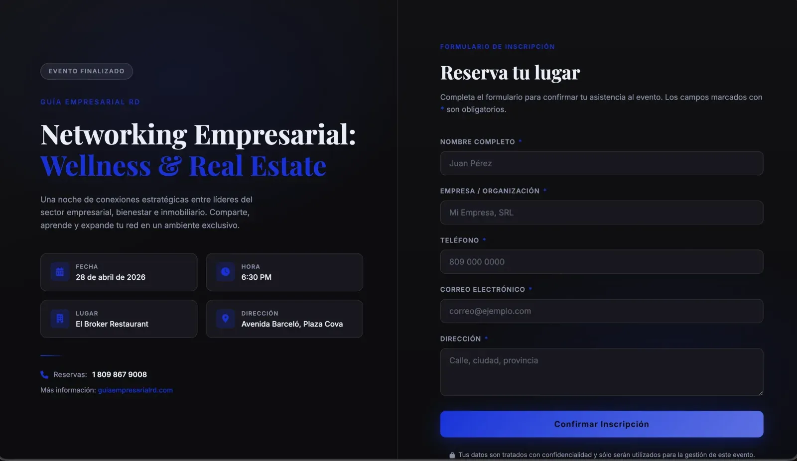 Event Registration - Guía Empresarial RD — web